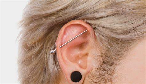 industrial piercing with chain|industrial piercing healing process.